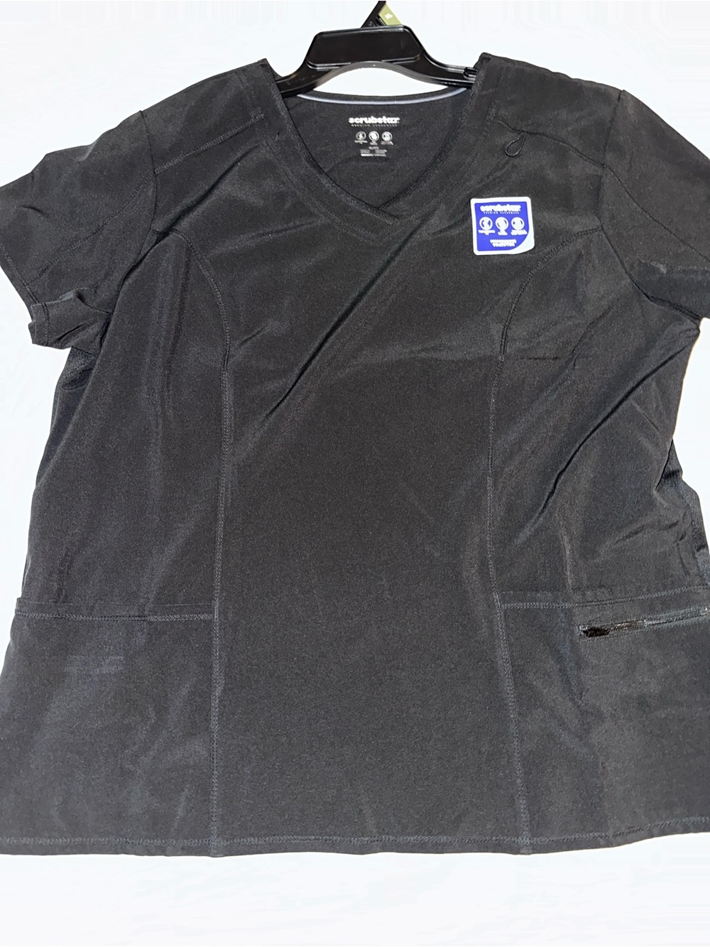 New Scrubstar size XL Women's Black V-Neck Scrub Top